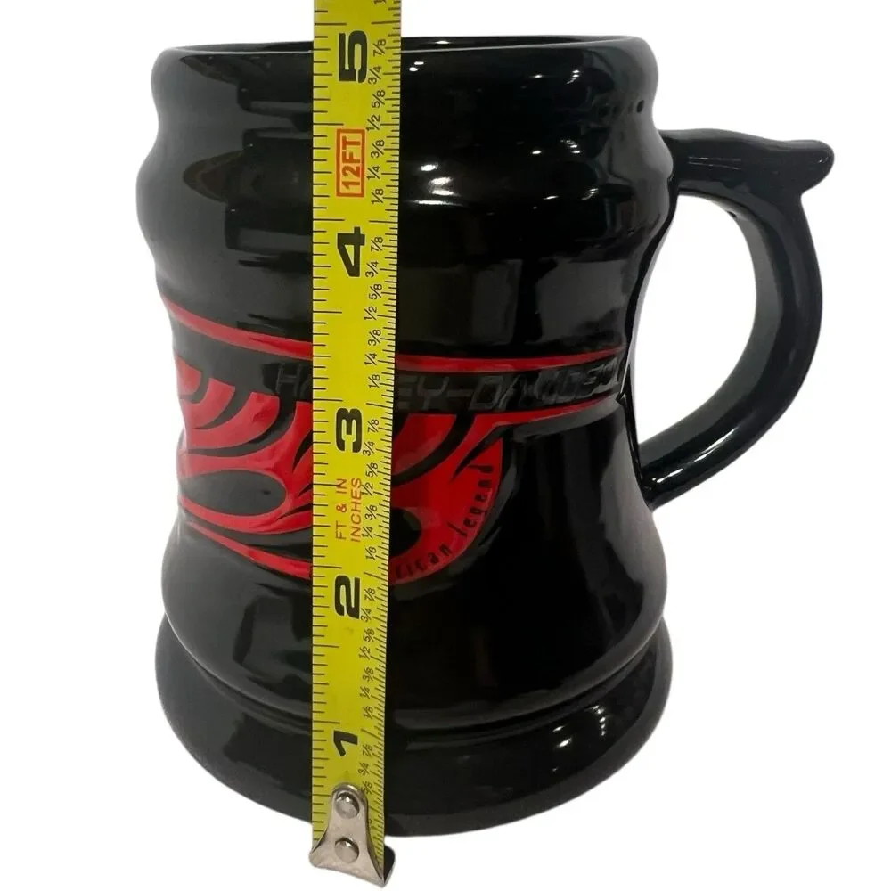 Harley Davidson Mug 14oz Ceramic Flame Graphic Y2K Biker Coffee Cup Vintage